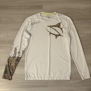 Loco Kailz Top Shirt Women Fishing Long Sleeve Marlin White Sportwear Top Size S